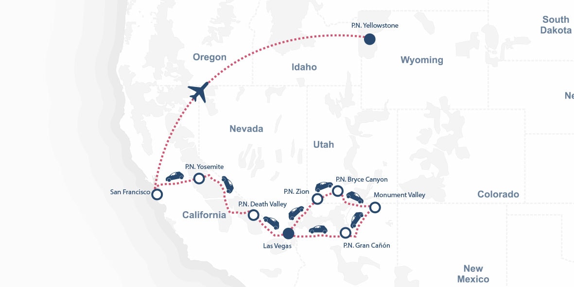 Parques Nacionales del Oeste con P.N. Yellowstone