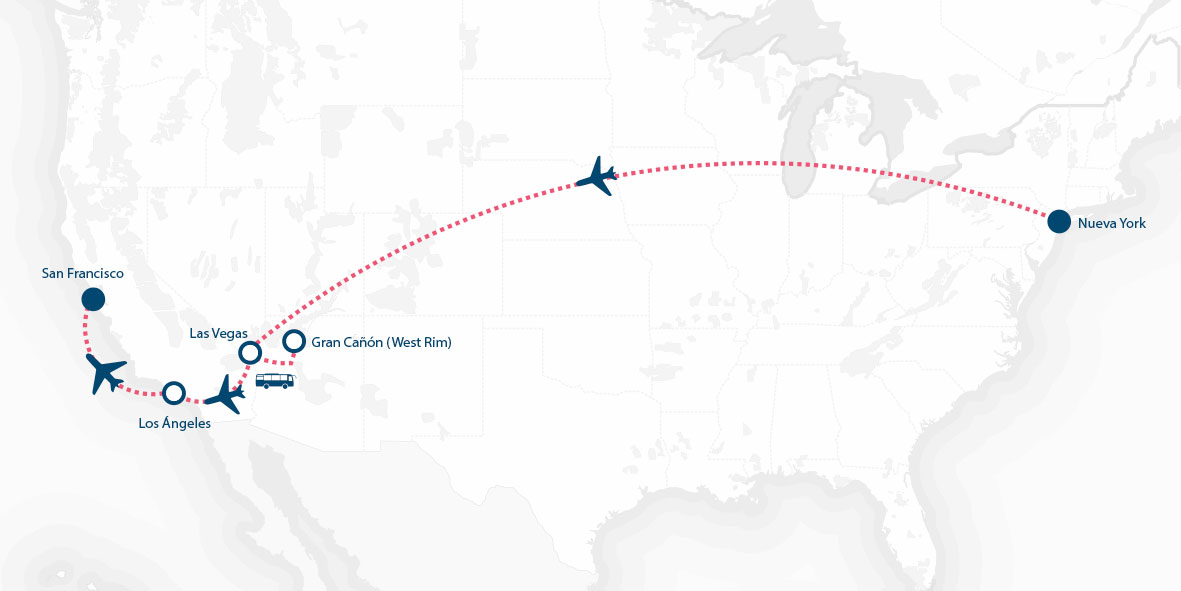 Ciudades del oeste con Nueva York