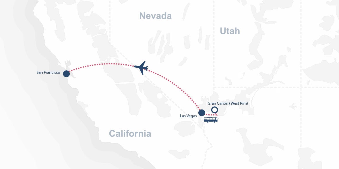 San Francisco y las Vegas mapa